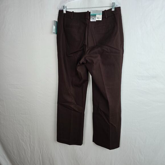 Worthington Curvy Trouser Leg Pants Women's 14 Brown NWT - Picture 10 of 16